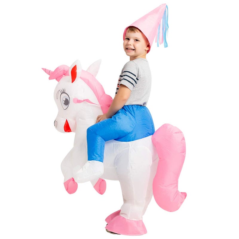 GOOSH Inflatable Unicorn Costume for Kids Halloween Costumes Boys Girls 55IN Funny Blow up Costume for Halloween Party Cosplay - Image 3